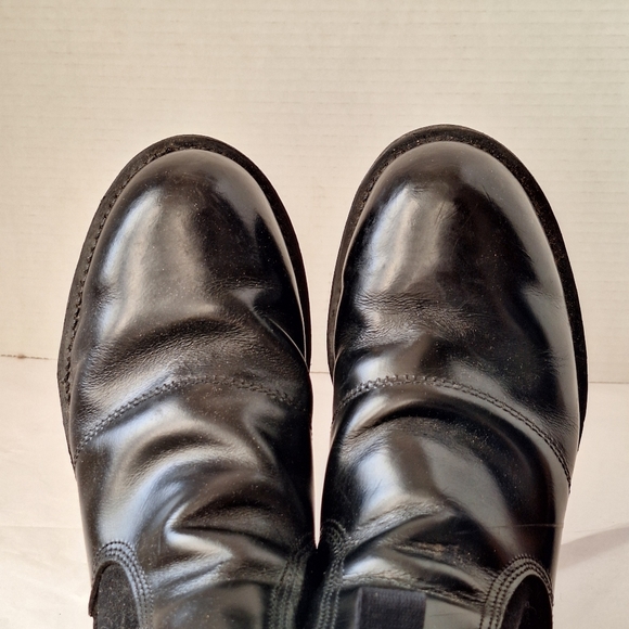 ADDISON SHOE CO  BLK LEATHER STEEL TOE MOLDER SLIP ON WORK BOOTS - 7… - Picture 8 of 9